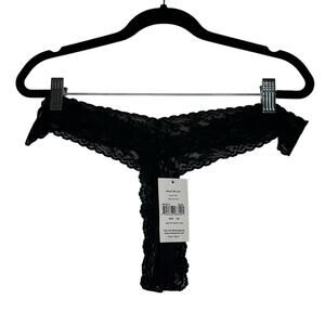 NWT Hanky Panky Crotchless Lace Panties Underwear Black Plus Size One Size
